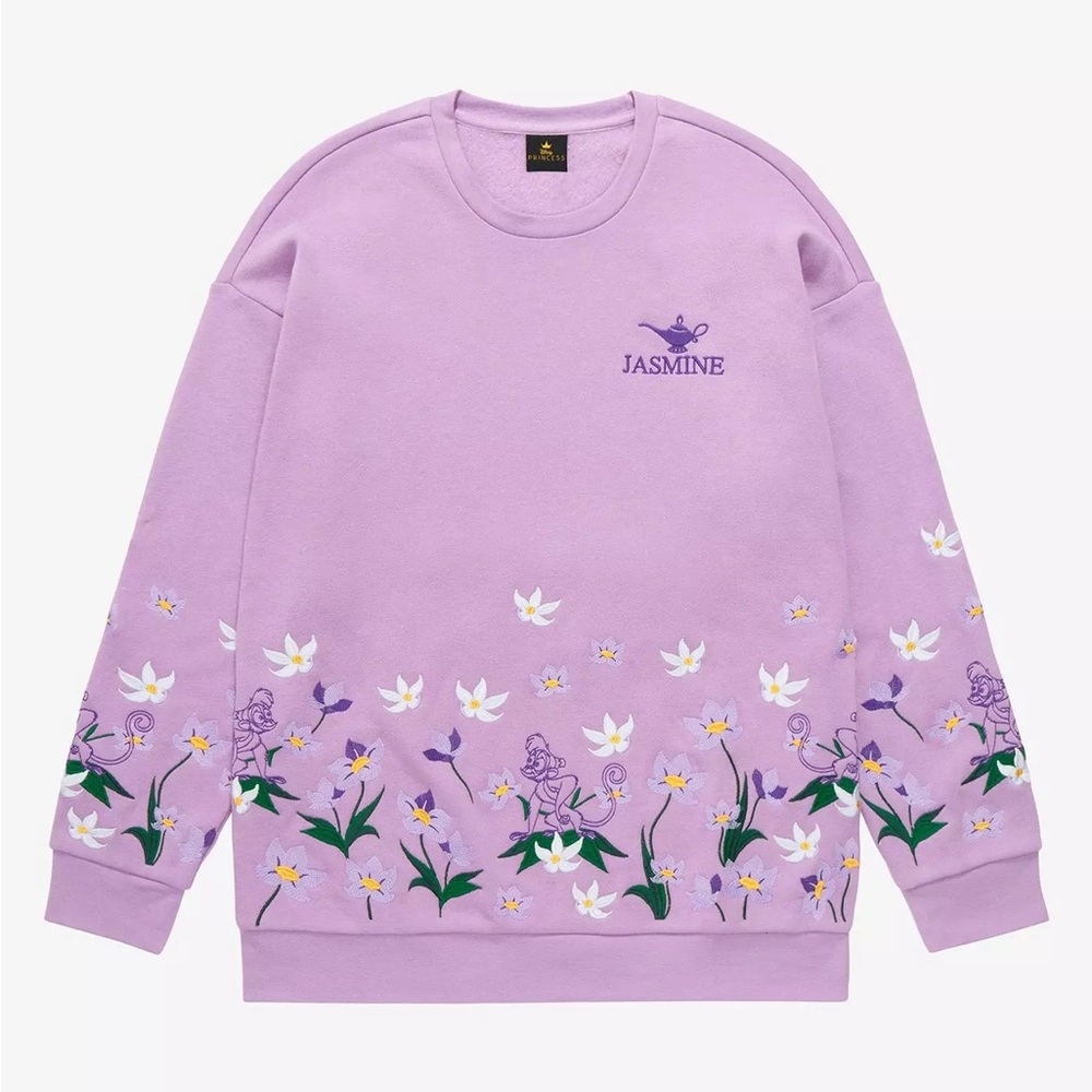 Disney Aladdin Jasmine Embroidered Crewneck- BoxLunch Exclusive NWT